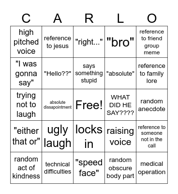 Bingolos Bingo Card