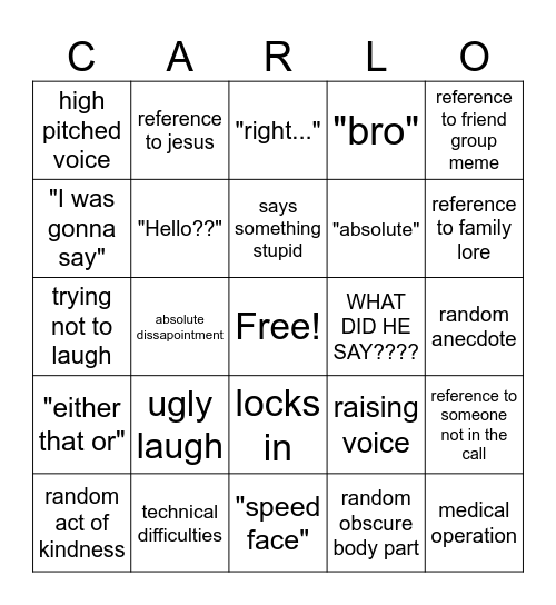 Bingolos Bingo Card