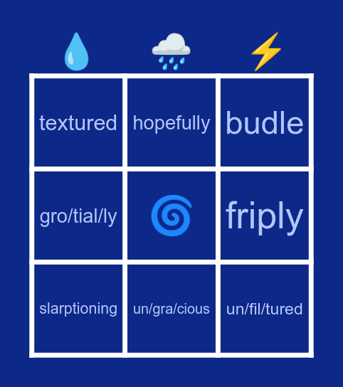 elbell’s hurricane bingo board! 🌀 Bingo Card