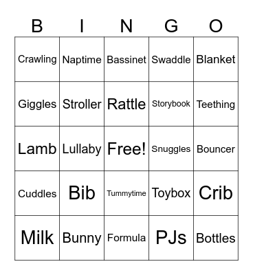 BABY Bingo Card