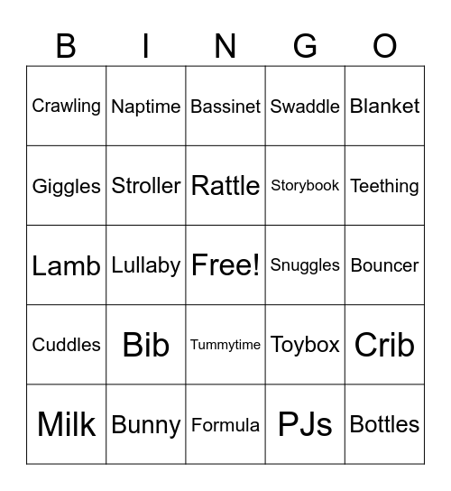 BABY Bingo Card
