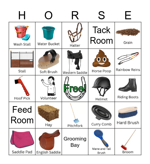 Horse Care Bingo! Bingo Card