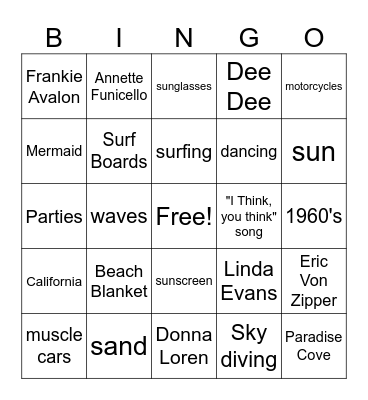 Beach Blanket Bingo Card