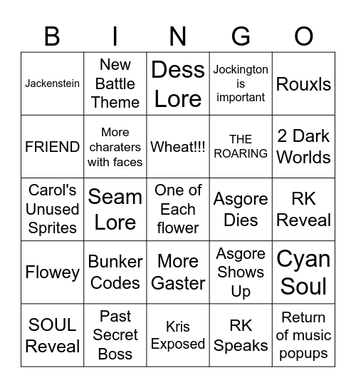 Chapter 5 Bingo Card