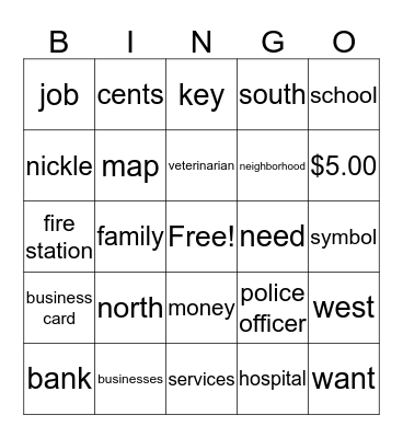 Junior Acheivement Bingo Card