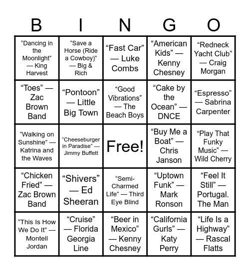 Kick off to Summer Road Trip Bingo Card