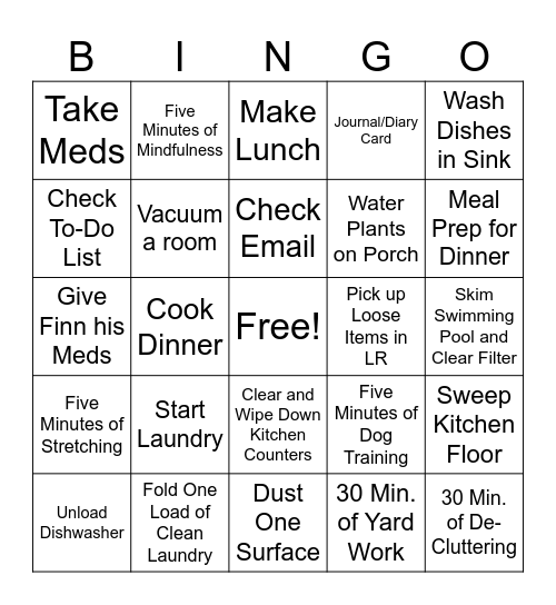 Happy Wife, Happy Life Bingo Card