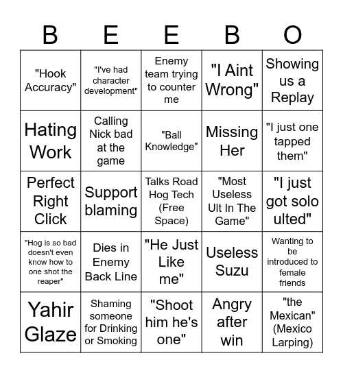 Brian Bingo Card