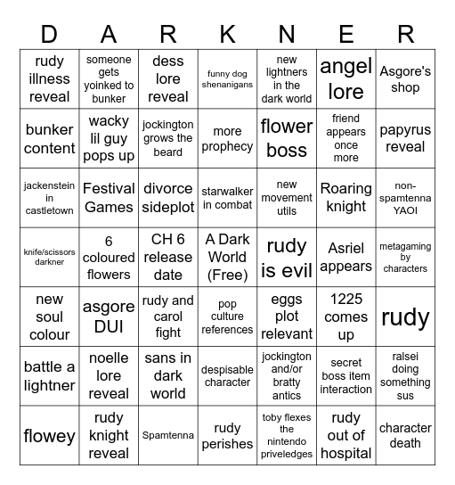 Chapter 5 Bingo Card