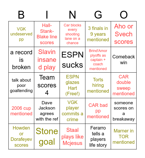 SCF 2026 Bingo Card