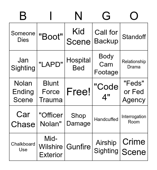 Rookie S2 Bingo Card