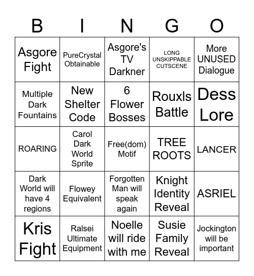 Chapter 5 Bingo Card