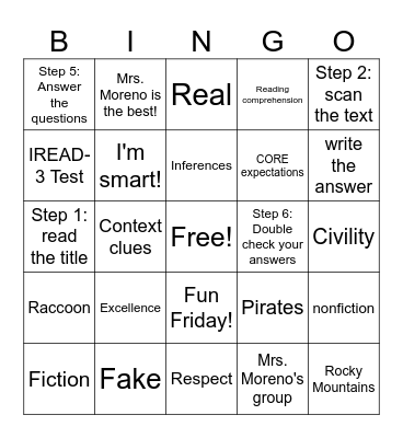 Mrs. Moreno Summer groups Bingo Card