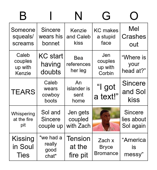 ep 8 Bingo Card