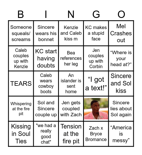 ep 8 Bingo Card