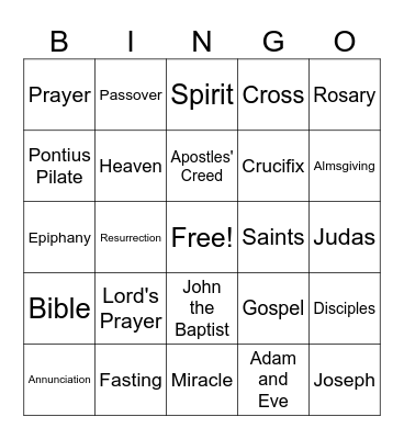 Bible Bingo Card