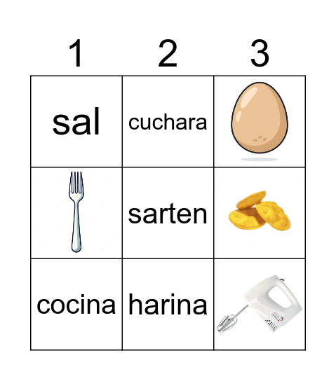 Bingo del Chef Bingo Card
