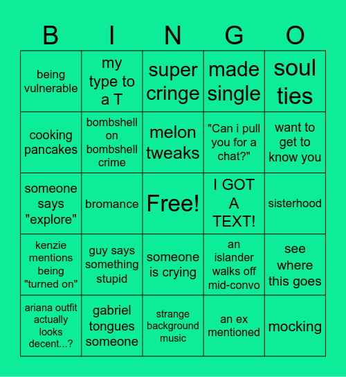 Love Island #4 Bingo Card