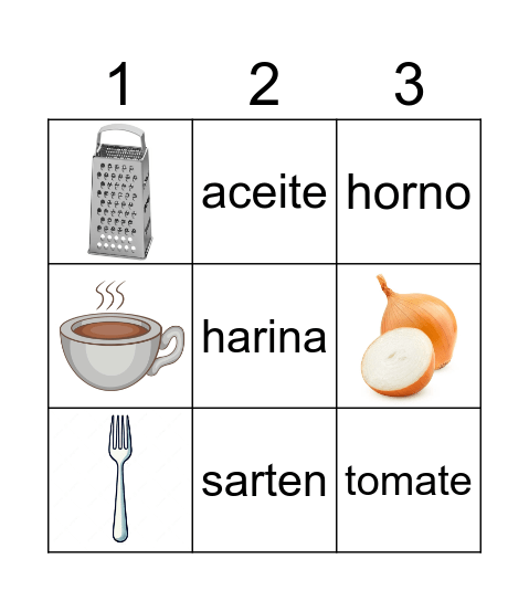 Bingo del Chef Bingo Card