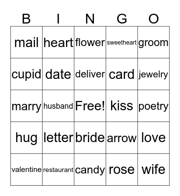 Happy Valentine's Day Bingo Card