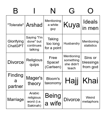 Dr. Leelingo Bingo Card