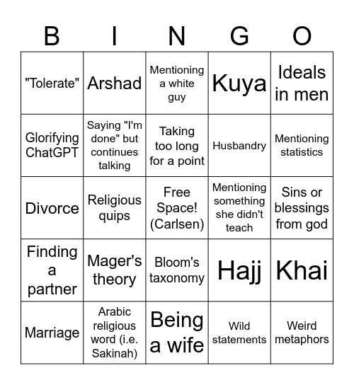 Dr. Leelingo Bingo Card