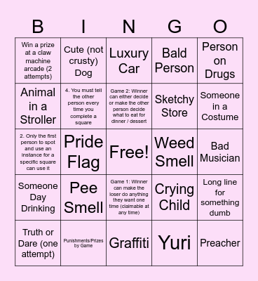 Downtown Bingo Card