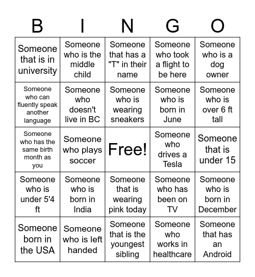 Bingo Card