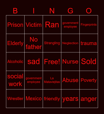 Juana Bingo Card