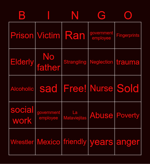 Juana Bingo Card