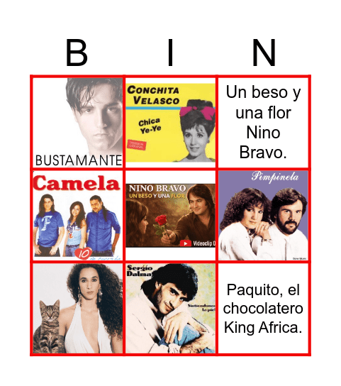 BINGO musical ZEGRÍ Bingo Card