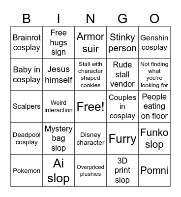 Convention bingo P.R Bingo Card