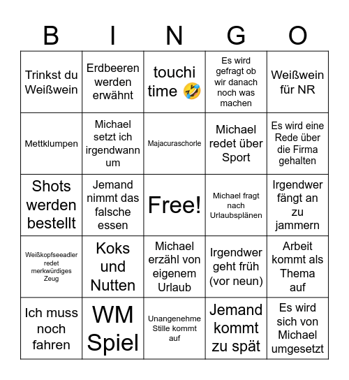 ARBEIT Bingo Card