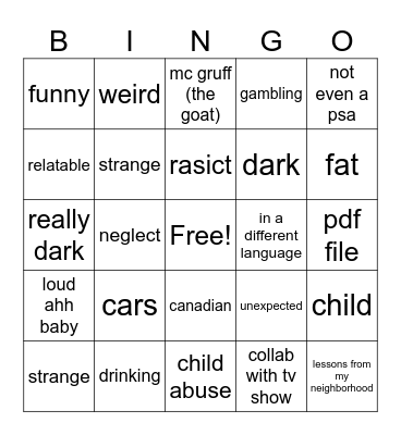 psa bingo Card