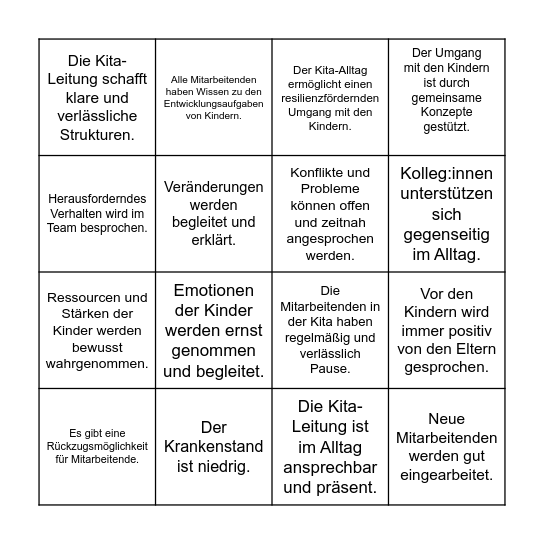 Stärken-Bingo Card