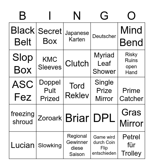 NAIC Bingo Card