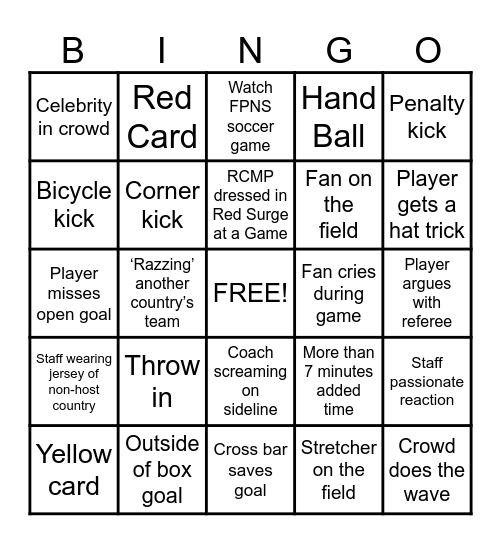 FPNS FIFA BINGO Card