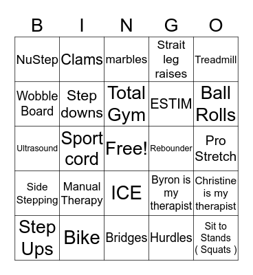 Lower Extremity  Bingo Card