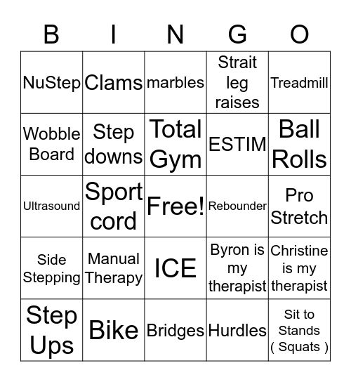Lower Extremity  Bingo Card