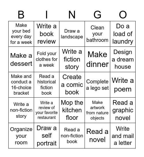 SUMMER Bingo Card