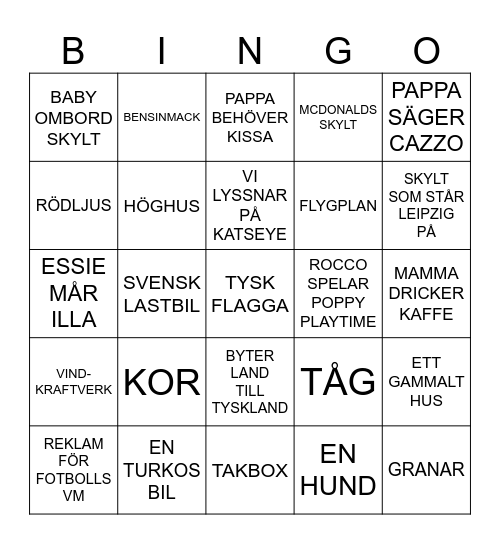 ETAPP 2 Bingo Card