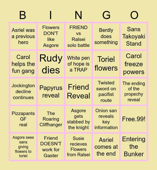 Chapter 5 Bingo Card