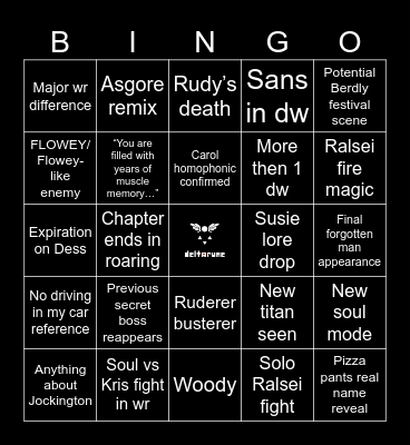 DELTARUNE Bingo Card