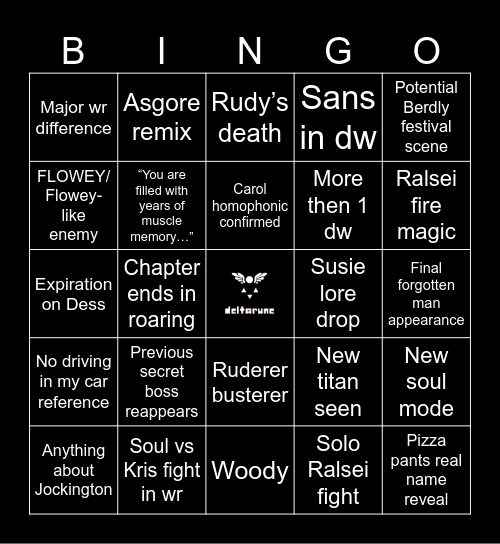 DELTARUNE Bingo Card