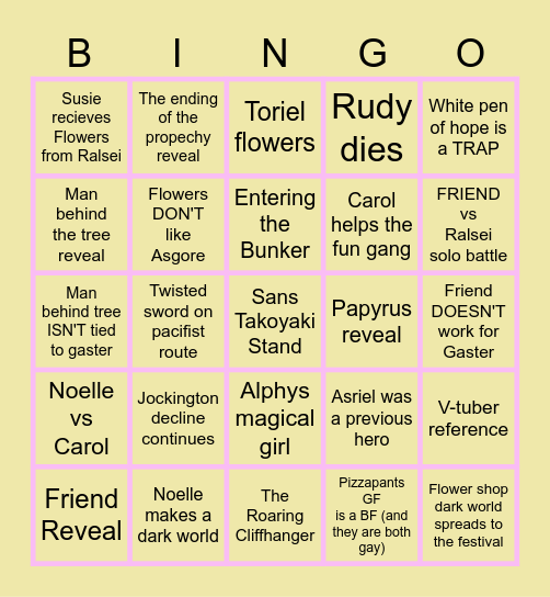 Chapter 5 Bingo Card