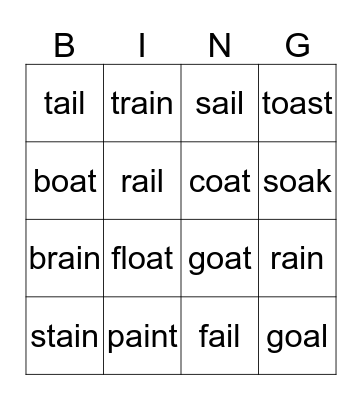 JOLLY PHONICS BINGO Card