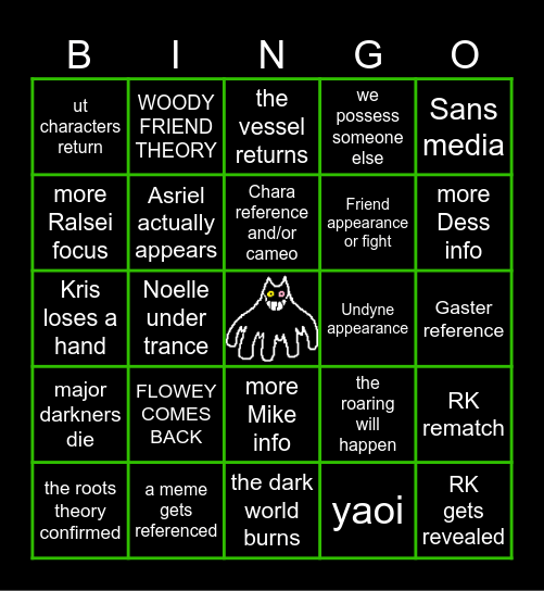 Deltarune CH5 Bingo Card