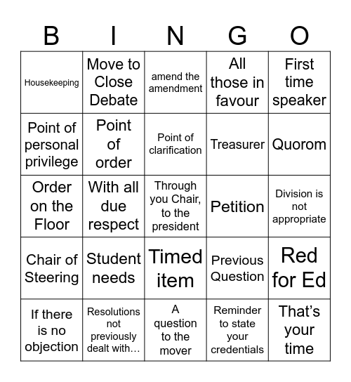 Annual Meeting BINGO! Bingo Card