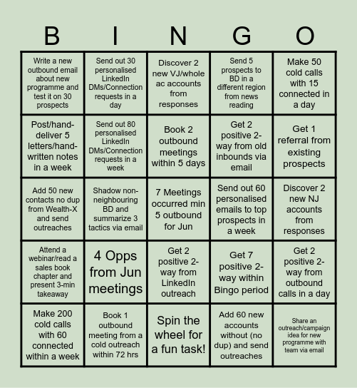 June Hustle Bingo Card