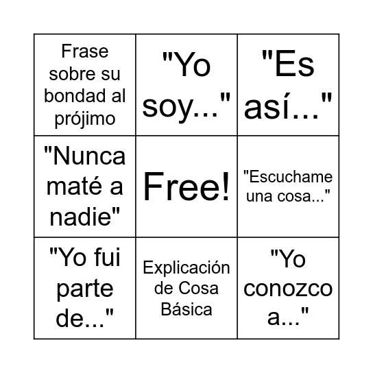 CD bingo :((( Bingo Card